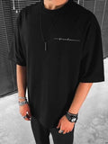 Men'WB shield Regular Fit Letter Print Round Neck Streetwear Tee Without Necklace, Summer TNF, Crew Neck Short Sleeve...