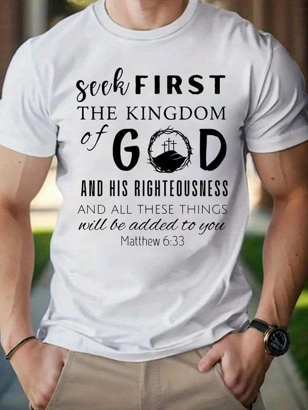 Men'WB shield Regular Fit Letter Print Round Neck Tee, Casual Short Sleeve Graphic T-Shirt for Summer, Comfy Men'WB...