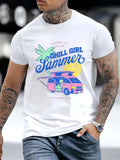 Men'WB shield Regular Fit Letter Print Summer Graphic Tee, Casual Short Sleeve T-shirt for Daily Wear, Men'WB shield Top...