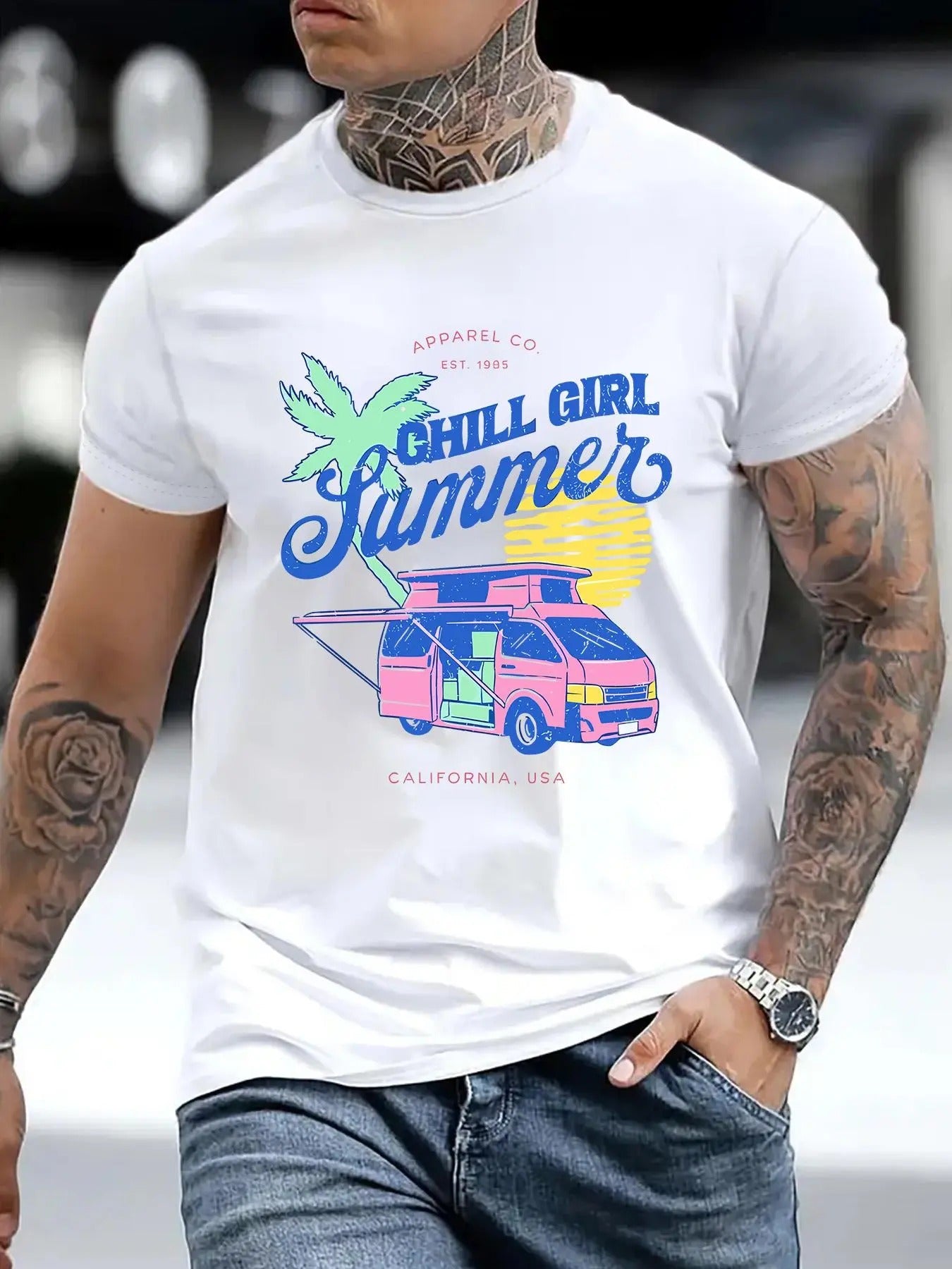 Men'WB shield Regular Fit Letter Print Summer Graphic Tee, Casual Short Sleeve T-shirt for Daily Wear, Men'WB shield Top...