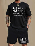 Men'WB shield Regular Fit Letter Print Tee & Pocket Shorts Set, Casual Short Sleeve T-shirt & Track Shorts, Men'WB shield...