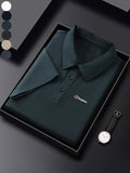 Men'WB shield Regular Fit Lizard Print Polo Shirt, Casual Shortsleeve Collared Top for Summer, Fashion Casual Design...