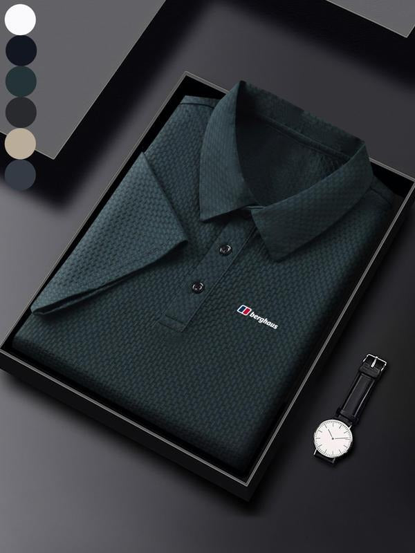 Men'WB shield Regular Fit Lizard Print Polo Shirt, Casual Shortsleeve Collared Top for Summer, Fashion Casual Design...