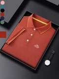 Men'WB shield Regular Fit Mountain Print Polo Shirt, Casual Short Sleeve Top for Summer, Fashion Men'WB shield TNF for...