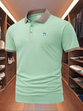 Men'WB shield Regular Fit Penguin Print Polo Shirt, Casual Short Sleeve Collared Top for Summer, Fashion Men'WB shield...