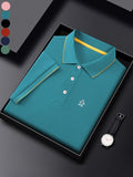 Men'WB shield Regular Fit Penguin Print Polo Shirt, Casual Short Sleeve Half Zip Top for Summer, Fashion Men'WB shield...