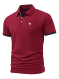 Men'WB shield Regular Fit Rooster Print Polo Shirt, Casual Short Sleeve Collared Top for Summer, Fashion Men'WB shield...