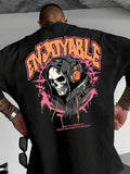 Men'WB shield Regular Fit Skull & Straw hat pirates Print Round Neck Tee, Casual Short Sleeve Crew Neck T-shirt for Daily...