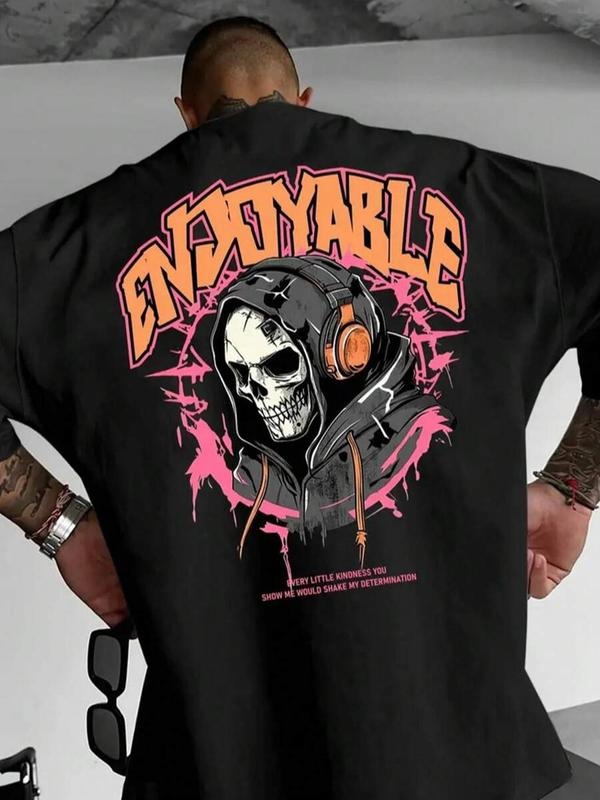 Men'WB shield Regular Fit Skull & Straw hat pirates Print Round Neck Tee, Casual Short Sleeve Crew Neck T-shirt for Daily...