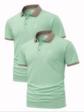 Men'WB shield Regular Fit Skull Print Polo Shirt, Casual Short Sleeve Collared Top for Summer, Fashion Men'WB shield TNF...