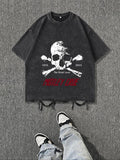 Men'WB shield Regular Fit Skull Print Short Sleeve Graphic Tee, Casual Comfy Round Neck T-shirt for Daily Wear, Men'WB...
