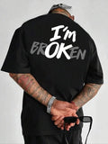 Men'WB shield Regular Fit Slogan Graphic Round Neck Tee, Casual Short Sleeve Crew Neck T-shirt for Summer, Fashion Men'WB...