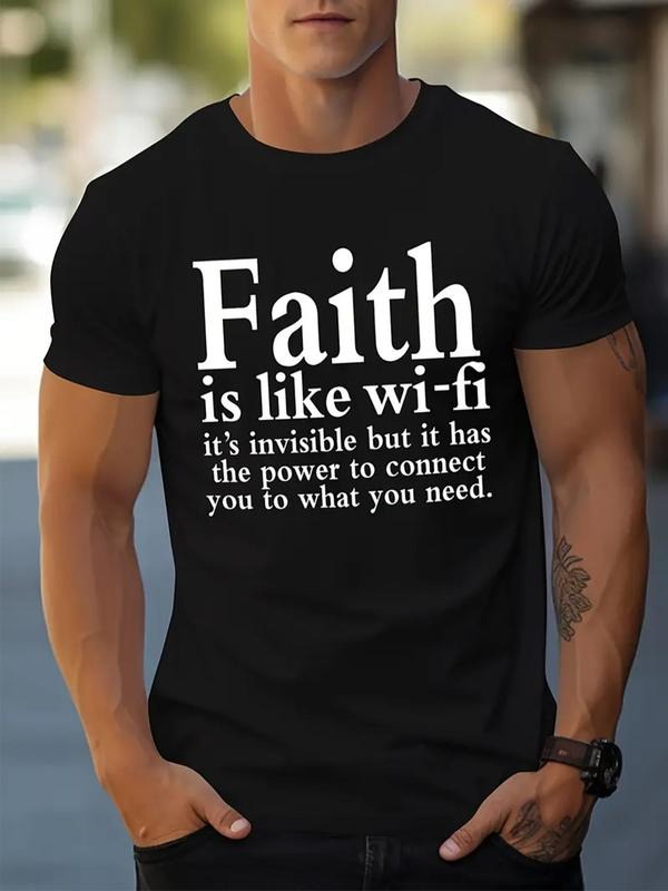 Men'WB shield Regular Fit Slogan Print Round Neck Streetwear Tee, Short Sleeve Crew Neck Printed T-shirt for Daily...