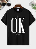 Men'WB shield Regular Fit Slogan Print Round Neck Tee, Summer TNF FOG Comfy Short Sleeve Crew Neck T-Shirt for Daily...