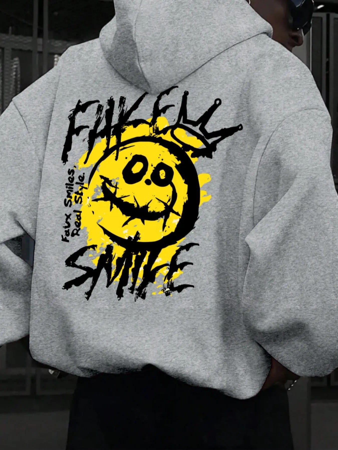 Men'WB shield Regular Fit Smile TNF Print Hoodie, Casual Graphic Hooded Sweatshirt for Spring & Fall, Fashion Men'WB...