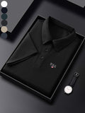 Men'WB shield Regular Fit USA Flag Print Polo Shirt, Casual Short Sleeve Collared Top for Summer, Fashion Men'WB shield...