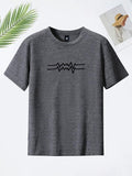 Men'WB shield Regular Fit Wave Print Round Neck Tee, Summer TNF, Casual Short Sleeve Crew Neck T-Shirt for Summer, Men'WB...