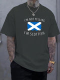 Men'WB shield Scotland Flag Print Round Neck Tee, Regular Fit Casual Short Sleeve T-shirt for Daily Wear, Men'WB shield...