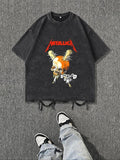Men'WB shield Skull Print Round Neck Tee, Regular Fit Casual Short Sleeve Crew Neck T-Shirt for Daily Wear, Men'WB shield...