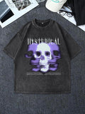 Men'WB shield Skull Print Round Neck Tee, Regular Fit Casual Short Sleeve Crew Neck T-shirt for Summer, Fashion Men'WB...
