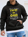 Men'WB shield Slogan Print Drop Shoulder Kangaroo Pocket Hoodie, Stylish Regular Fit Long Sleeve Drawstring Hooded...