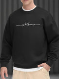 Men'WB shield Slogan Print Drop Shoulder Sweatshirt, Regular Fit Casual FOG Comfy Long Sleeve Round Neck Pullover for...