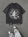 Men'WB shield Spider Web Print Short Sleeve Graphic Tee, Casual Comfy Round Neck T-shirt for Summer, Fashion Men'WB...