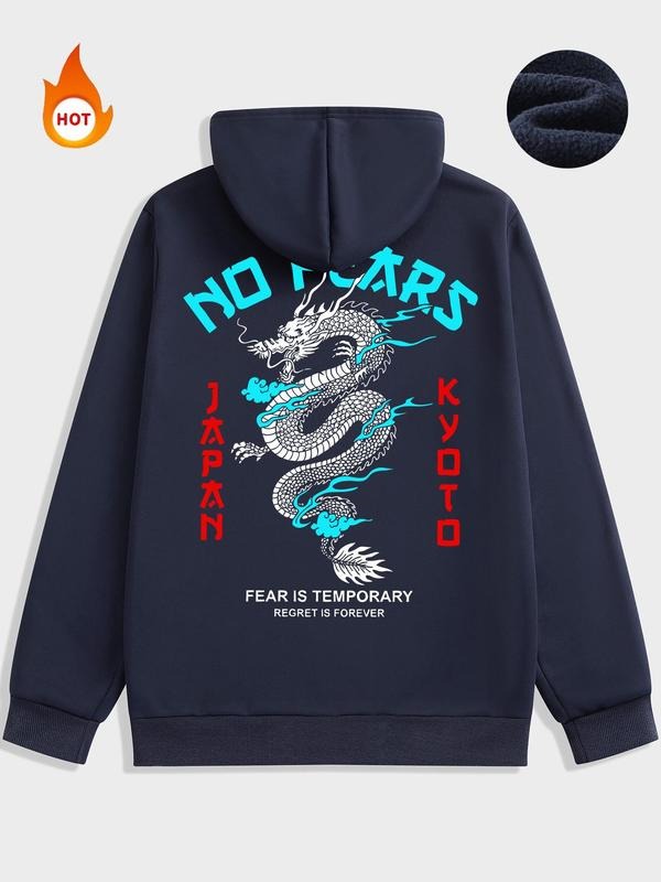 Men'WB shield Spiky hair fighters & Letter Print Pocket Drawstring Hoodie, Regular Fit Casual Long Sleeve Fleece Hooded...