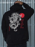 Men'WB shield Spiky hair fighters Print Drop Shoulder Hoodie, Fashion Casual Regular Fit Drawstring Pocket Hooded...