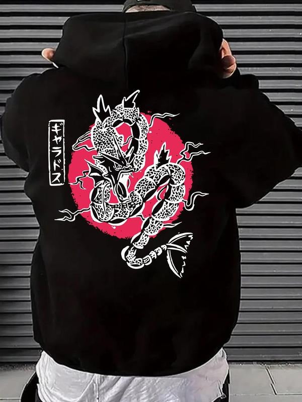 Men'WB shield Spiky hair fighters Print Pocket Drawstring Hoodie, Regular Fit Casual Drop Shoulder Long Sleeve Hooded...
