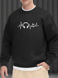 Men'WB shield Straw hat pirates Print Drop Shoulder Sweatshirt, Regular Fit Casual FOG Comfy Long Sleeve Round Neck...