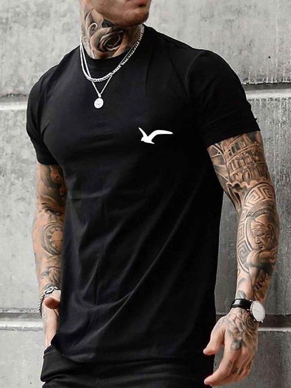 Men'WB shield Stylish Regular Fit Animal Print Round Neck Short Sleeve Tee, Summer TNF Casual Relaxed Fit Crewneck...