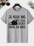 Men'WB shield Stylish Regular Fit Letter & Chain Saw Print Round Neck Tee, Casual Short Sleeve Crew Neck T-shirt for...