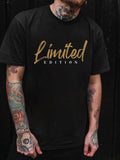 Men'WB shield Summer TNF Letter Print Round Neck Short Sleeve Tee, Regular Fit Casual Fashion T-Shirt for Summer Daily...