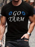 Men'WB shield Summer TNF Letter Print Round Neck Tee, Regular Fit Casual Fashion Short Sleeve T-shirt for Summer, Men'WB...