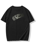 Men'WB shield Summer TNF Regular Fit Alien Print Round Neck Short Sleeve Tee, Casual Graphic T-shirt For Daily Wear,...