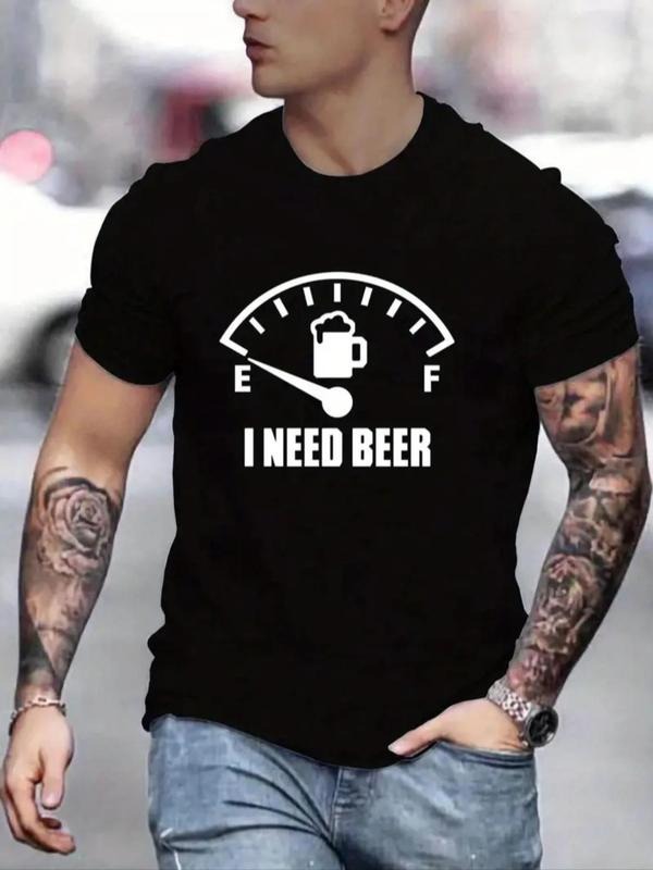 Men'WB shield Summer TNF Slogan Graphic Round Neck Tee, Streetwear Regular Fit Crew Neck Short Sleeve T-Shirt for Daily...