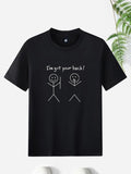 Men'WB shield Summer TNF, Cartoon & Letter Print Round Neck Tee, Regular Fit Casual Short Sleeve Graphic T-shirt for...