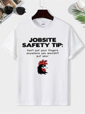 Men'WB shield Summer TNF, Regular Fit Letter & Animal Print Round Neck Graphic Tee, Short Sleeve Crew Neck T-Shirt for...