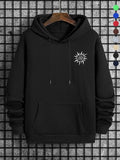 Men'WB shield Sun Print Drop Shoulder Hoodie, Fashion Casual Regular Fit Drawstring Pocket Hooded Sweatshirt for Daily...