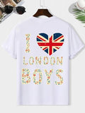 Men'WB shield Swoosh Love London Boys Short Sleeve Graphic Tee, Casual Loose Round Neck T-shirt for Summer, Men'WB shield...