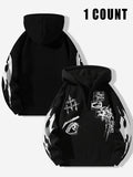 Men'WB shield TNF Lined Cross Graphic Half Zip Hoodie, Regular Fit Street Casual Long Sleeve Hooded Sweatshirt for Fall &...