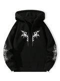 Men'WB shield TNF Lined Drop Shoulder Half Zip Up Hoodie, Casual Regular Fit Graphic print Long Sleeve Hooded Sweatshirt...