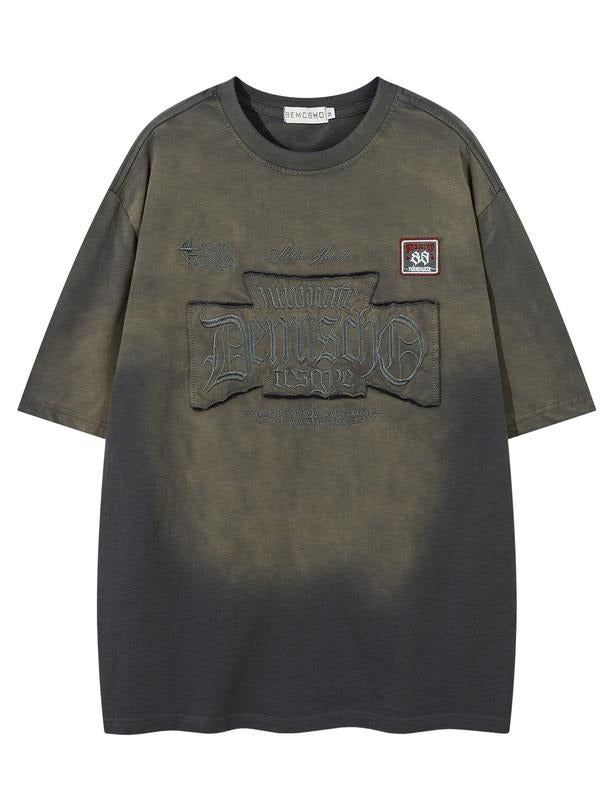 Men'WB shield Vintage Embroidery Short Sleeve Graphic Tee, Loose Casual Comfy T-shirt for Summer, Men'WB shield Top for...