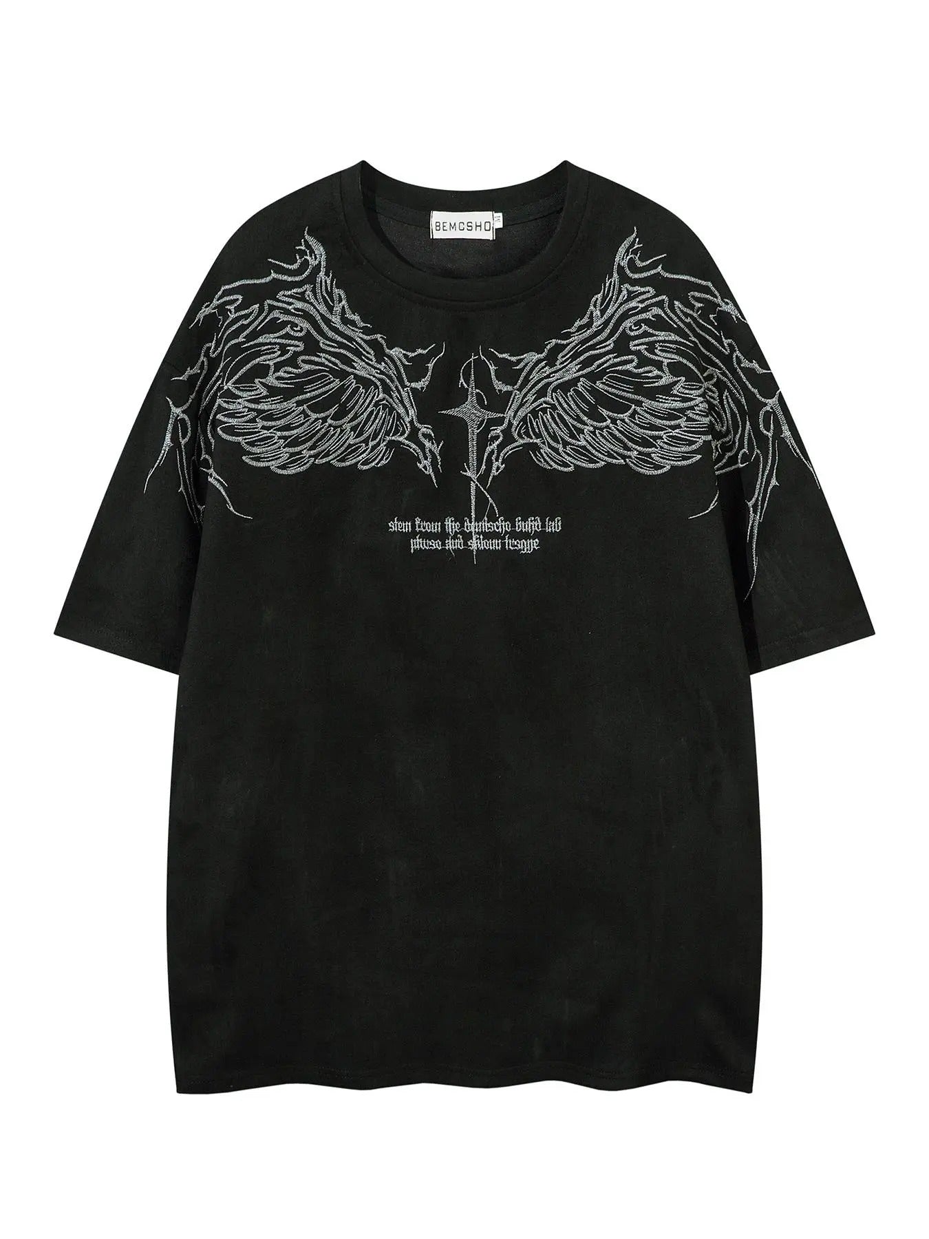 Men'WB shield Wing & Letter Embroidery Short Sleeve Tee, Loose Casual Fashion T-shirt for Summer, Men'WB shield Top for...