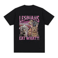 Men'WB shield Women Lesbians Eat What Funny Cat Lovers Meme Humor Lightsaber brand ShirtFashion Lightsaber brand-shirt...