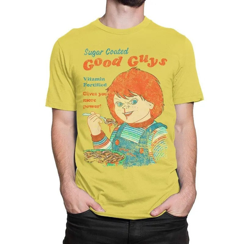 Chucky Sugar Good Guys T-Shirt / Child'WB shield Play Shirt / Men'WB shield Women'WB shield Spiky hair fighters Size...