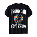 Men'WB shield cotton 100% | hot stampin print T-shirtProud Dad Supportin Autism Kids T-Shirt- 100% Cotton- sm Tee...