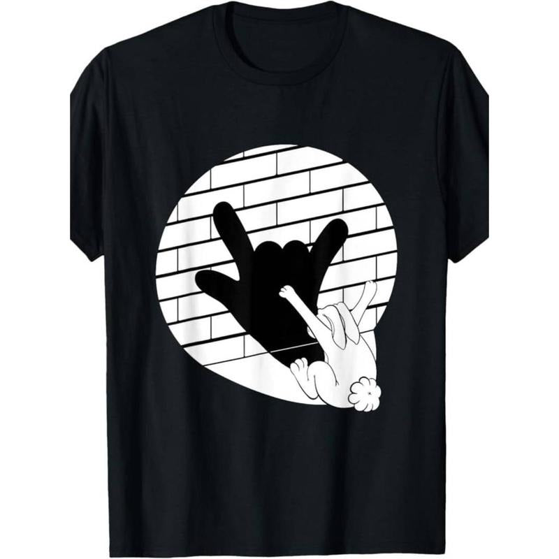 Men'WB shield retro rabbit puppet pattern T-shirt - 100% cotton, short sleeves, round neck, Made Red plumber brand TNF USA