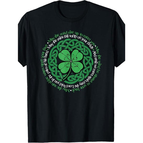 Men's 100% Cotton Irish Blessing & Celtic Knot T-Shirt - Vintage-Inspired, Short Sleeve, Round Neck, Machine Washable -...